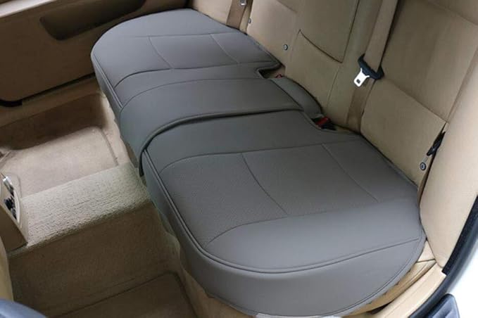 1 Pack Car Interior Luxury PU Leather Bench Seat Protector Rear Car Seat Cover Rear Seat Bottom Cover Fits 90% of car - for Seat Bottom Only(Dark Grey- Rear seat)