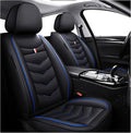 MVRVMV Seat Covers for Ford Mustang 2006-2026, Waterproof Leather Auto Seat Cover (2 Seat Standard,Black-Blue)