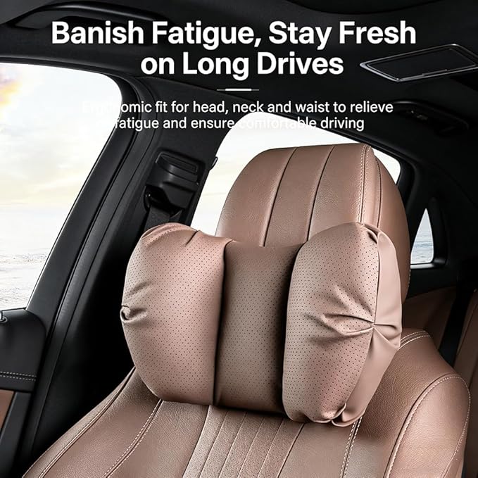 Car Neck Pillow & Lumbar Support for Lincoln Aviator 2020-2024 Ergonomic Breathable Mesh Auto Seat Back Cushion Headrest,Black-Lumbar Support