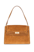 Tory Burch Suede Whipstitch Large Lee Radziwill Shoulder Bag