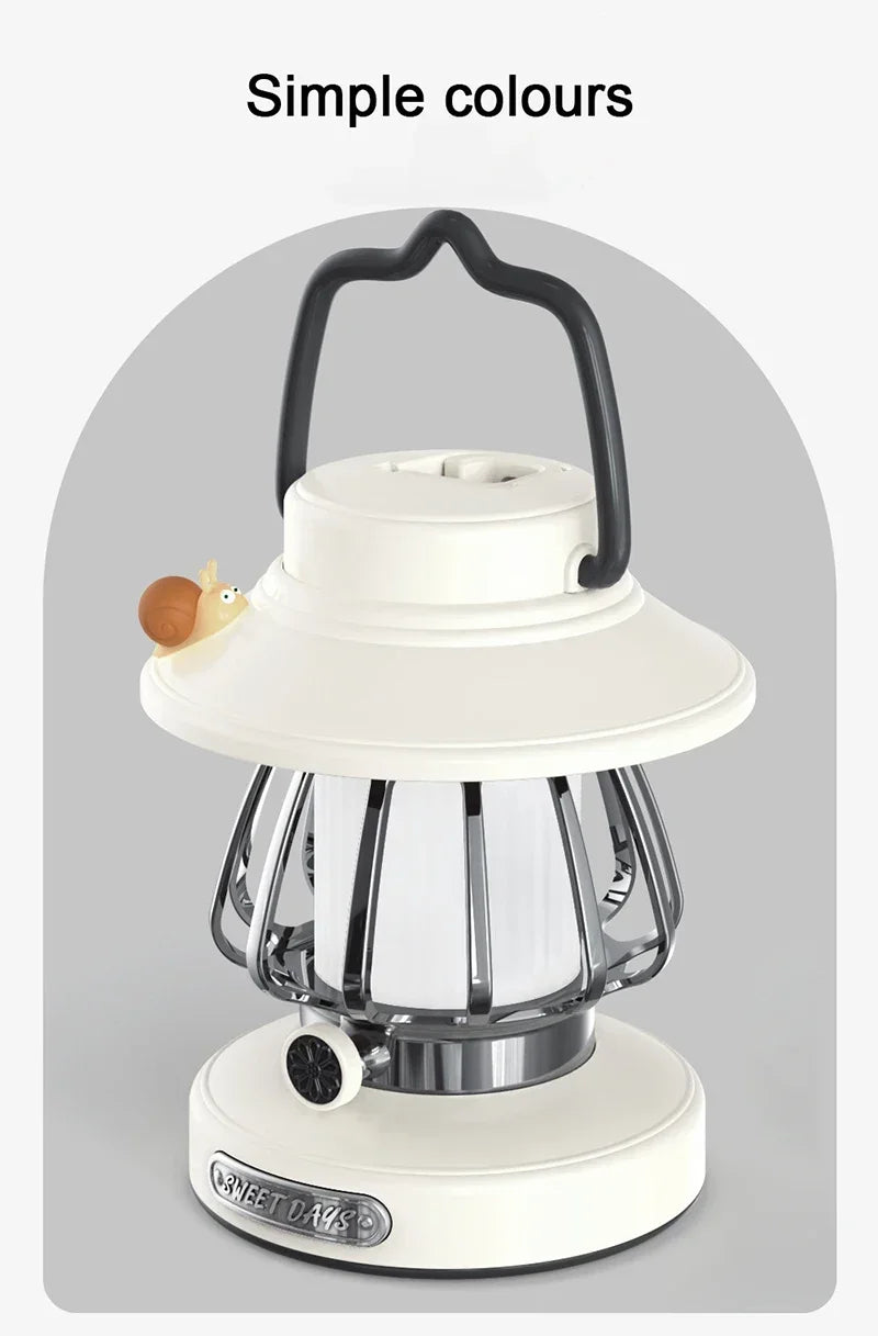 Camping  Night Lights USB C Rechargeable 3 Colors Stepless Dimming Night Light Outdoor Portable Emergency Retro LED Camping Lamp