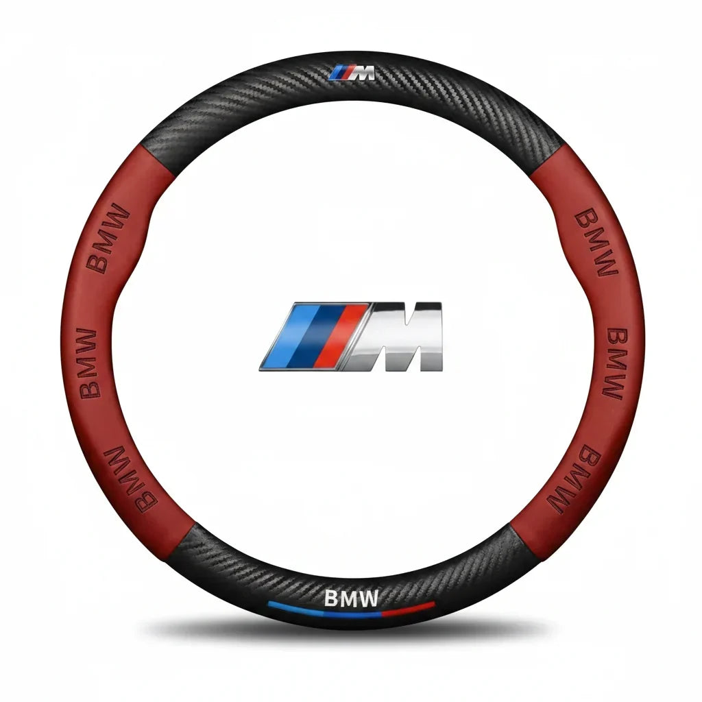 BMW 3D Carbon Fiber Leather Steering Wheel Cover